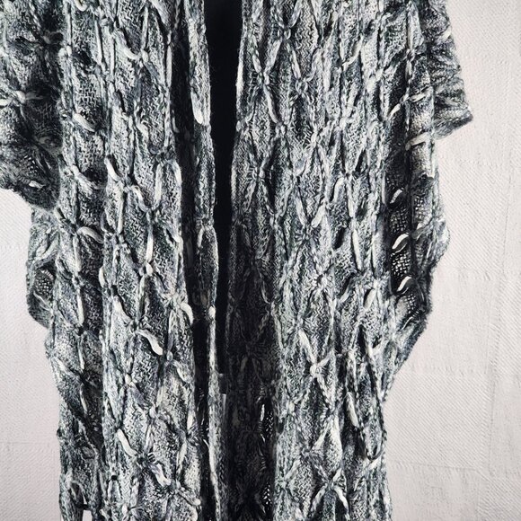 Collection Eighteen Colors of Gray Knit Open Weave Fringe Wrap or Shawl OSF Most - Picture 4 of 16